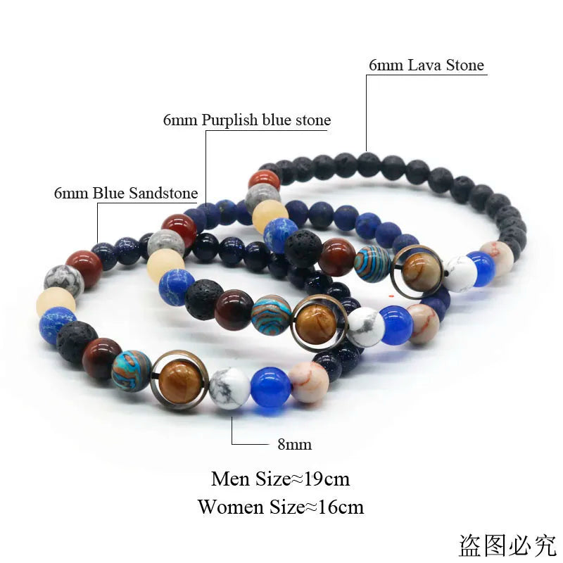 Solar System Bracelet with Natural Stones