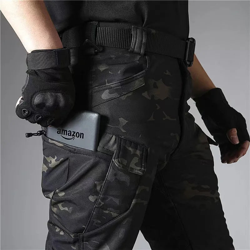 Men's Winter Tactical Softshell Cargo Pants