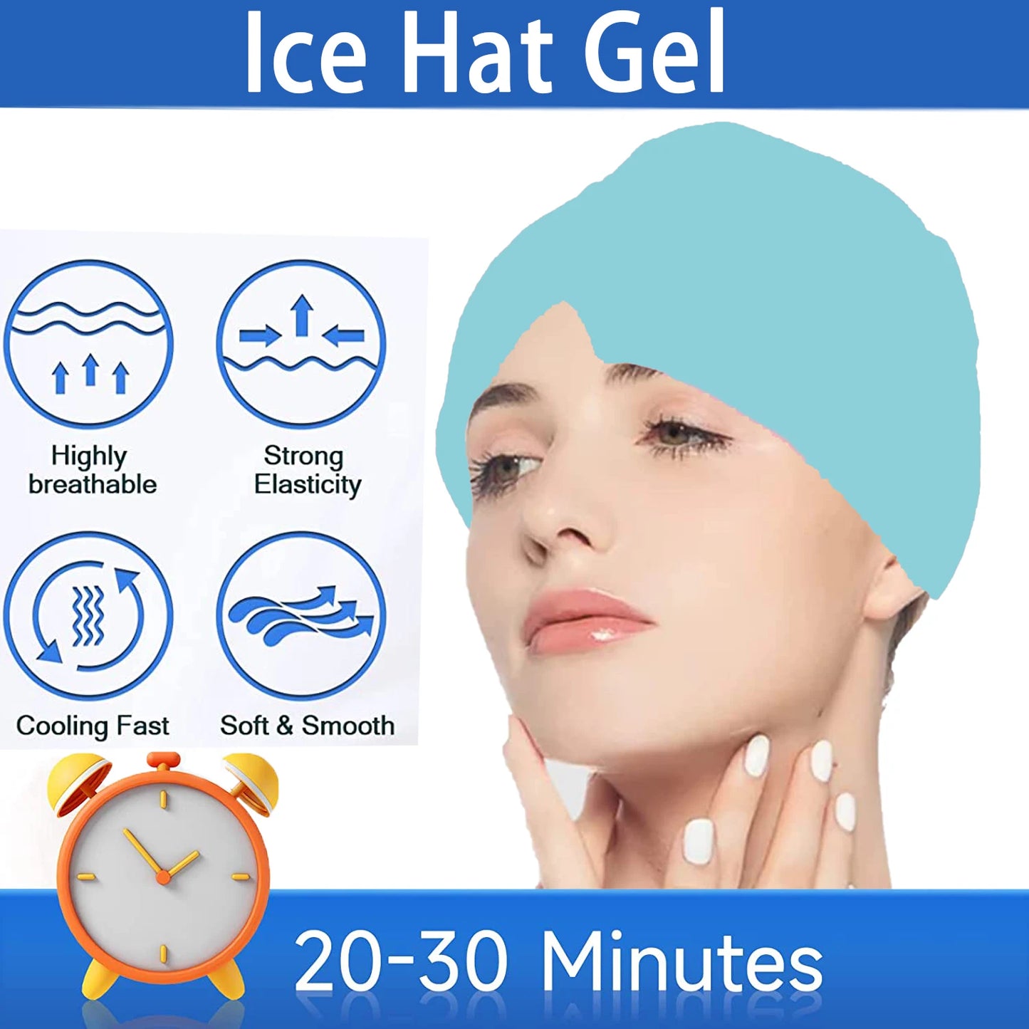 Gel Ice Migraine Headache Relief Therapy Hat