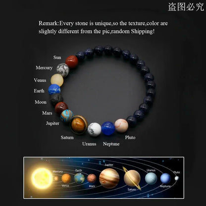 Solar System Bracelet with Natural Stones