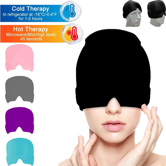 Gel Ice Migraine Headache Relief Therapy Hat